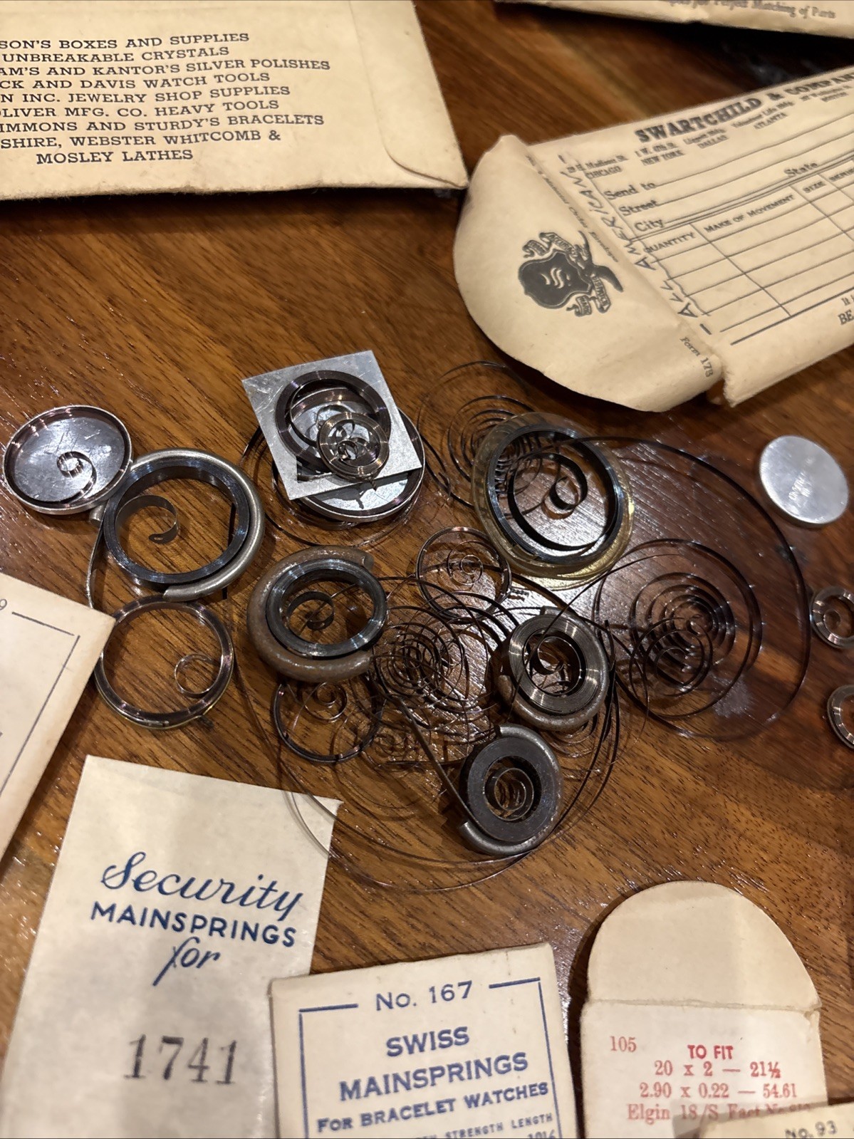 Huge Collection Elgin Waltham Hamilton Bulova Antique Watch Mainsprings Part Lot