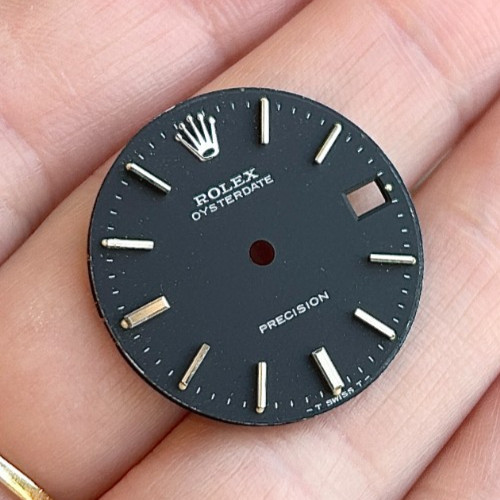 A Genuine Rolex Oysterdate 6694 Prescision Black Matte Watch Dial, 1960’s.