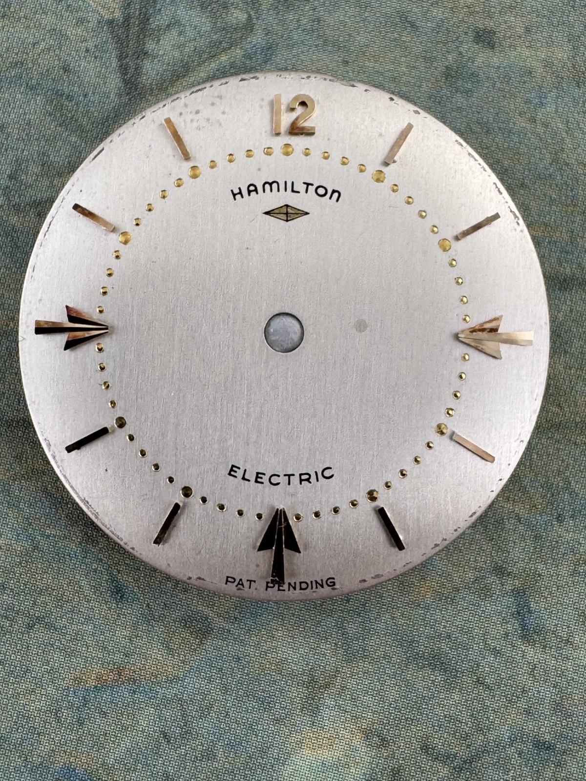 Hamilton Electric Van Horn OEM Dial All Original with Hands 100% Genuine 1950’s