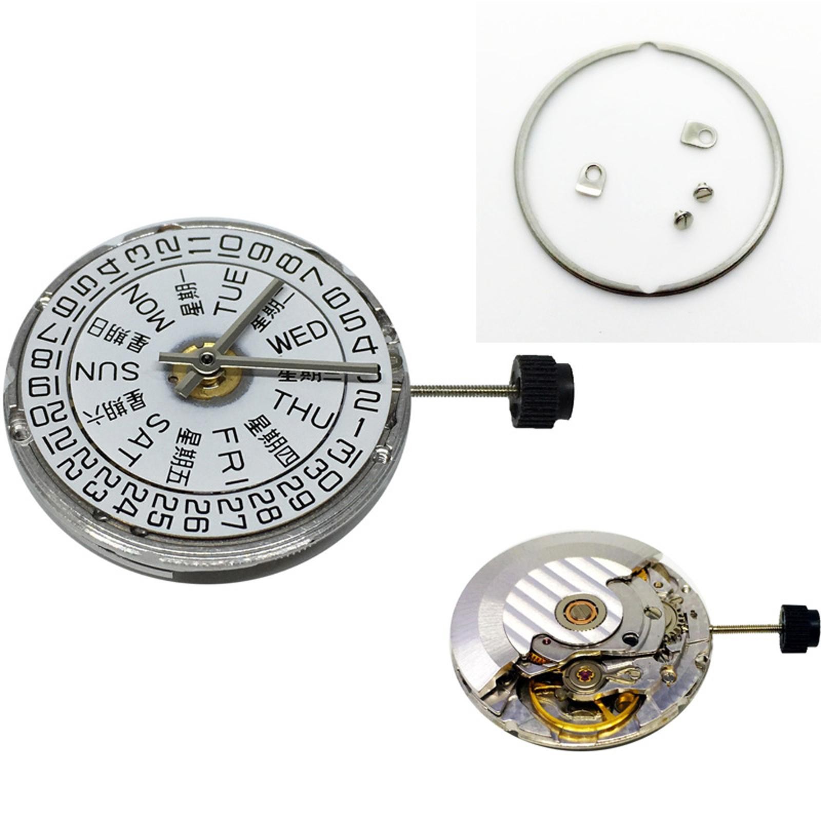White Day/Date@3 Automatic Watch Movement For ETA 2836-2 SELLITA SW220 Part