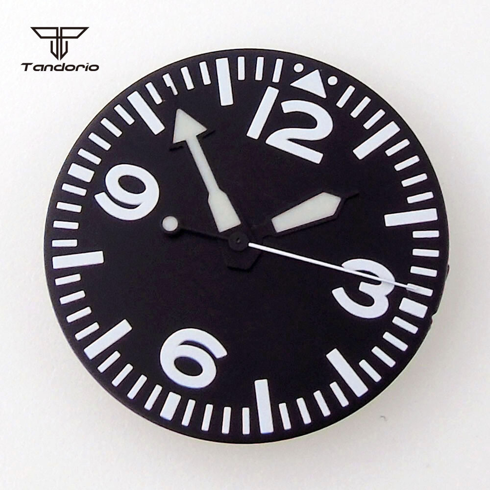 29mm Watch Dial White Marks Green Luminous Fit NH35 NH36 Miyota82 Series DG2813