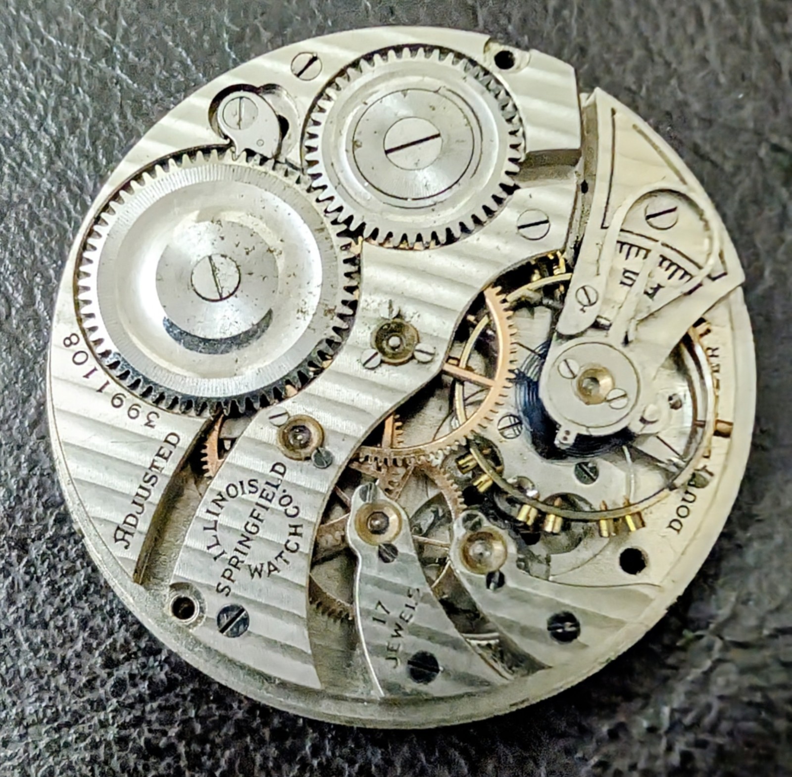 1922 Illinois Watch Co Springfield Movement 17J 3 Adj Grade 405 Model 3 12s