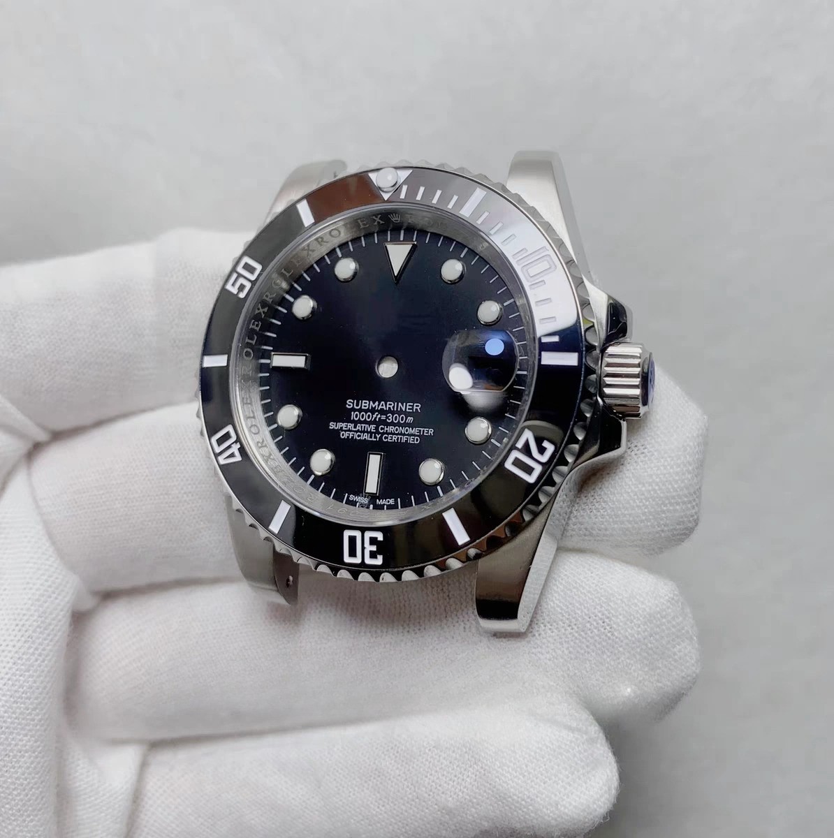 DIY Watch Part Kit for ETA 2824 2836 Submariner WatchCase+Dial+Hands+Steel Strap