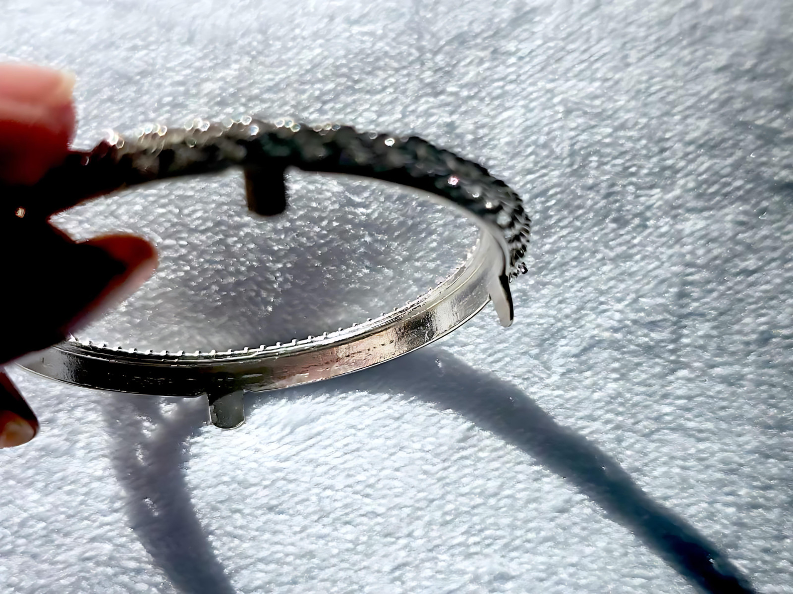 925 Sterling Silver Prong Back Illusion Rope Bezel for 39mm Coins Mexican Cien