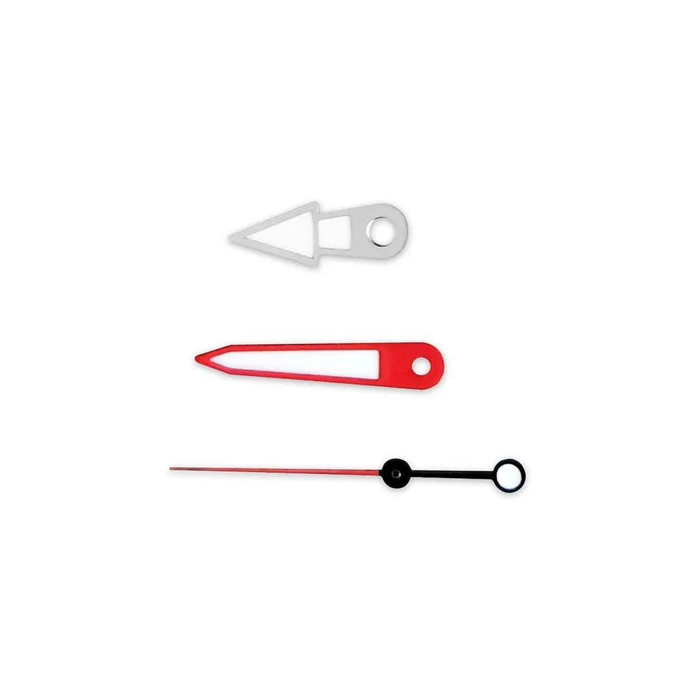 Silver Red Black Watch Hands with Green Luminous for NH35 NH36 Movement