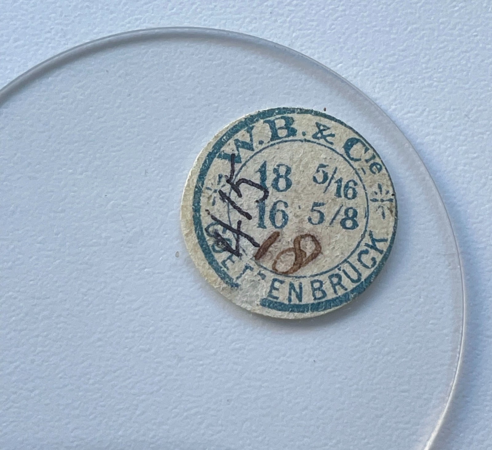 W.B.&Cie Vintage Mineral Glass Watch Crystal 41.2mm Flat NOS Parts Replacement