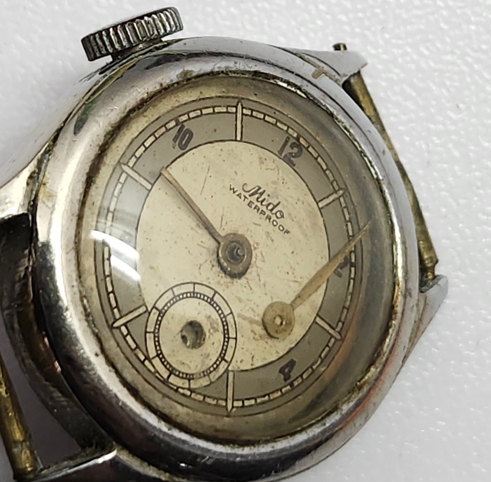 Mido Waterproof Sector Dial Watch Case & 15J Everest Swiss Movement Parts