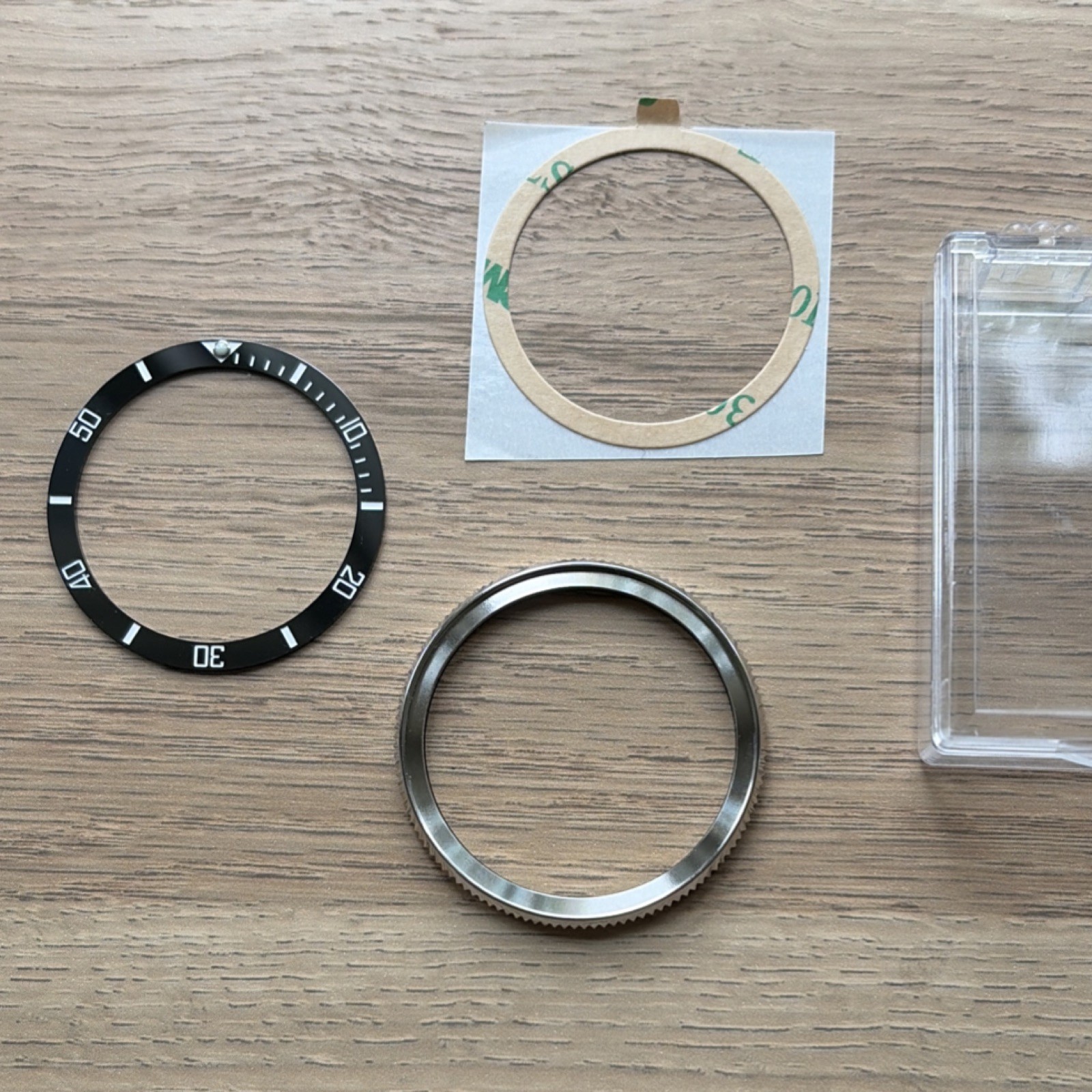 SKX, Orient Kamasu Black Silver Stainless Steel Aluminum Watch Bezel Insert Set
