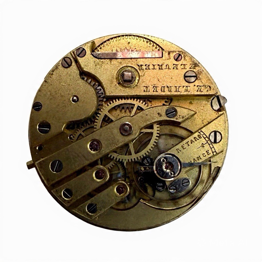 CH.ED LARDET FLEURIER Pocket Watch Movement 31879 Steering Wheel Axle