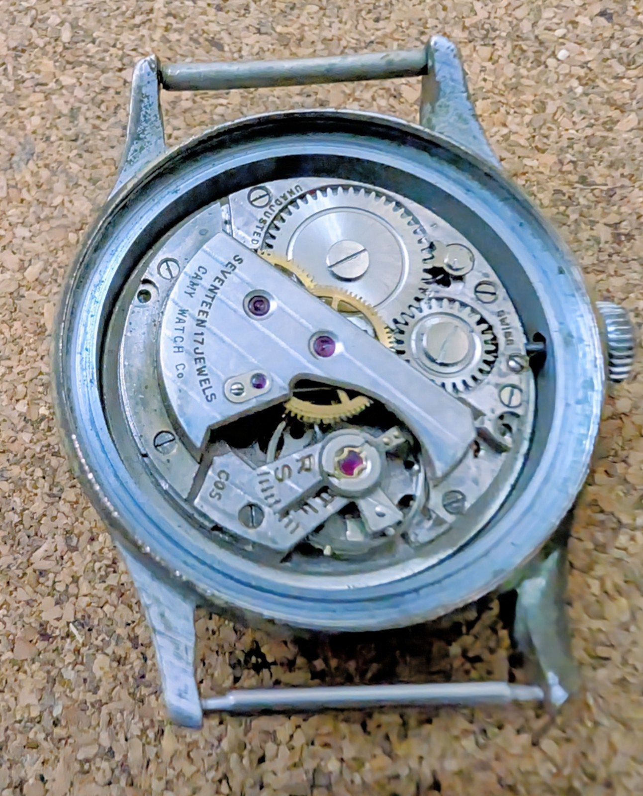 Camy 15j Military Style Mechanical Watch AS 1158? 33mm Case Spares + Repairs