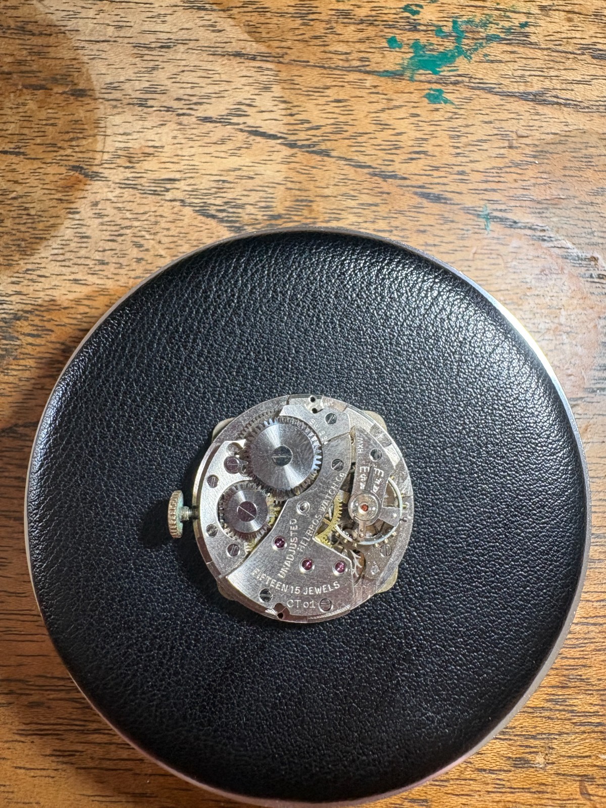 Helbros 15 Jewels Watch Movement, Beautiful Dial, Not Running