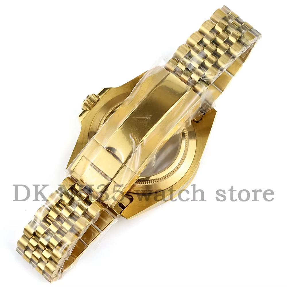 40mm NH35 Gold Stainless Steel Watch Case Jubilee Bracelet Fit SUB GMT NH34 NH35
