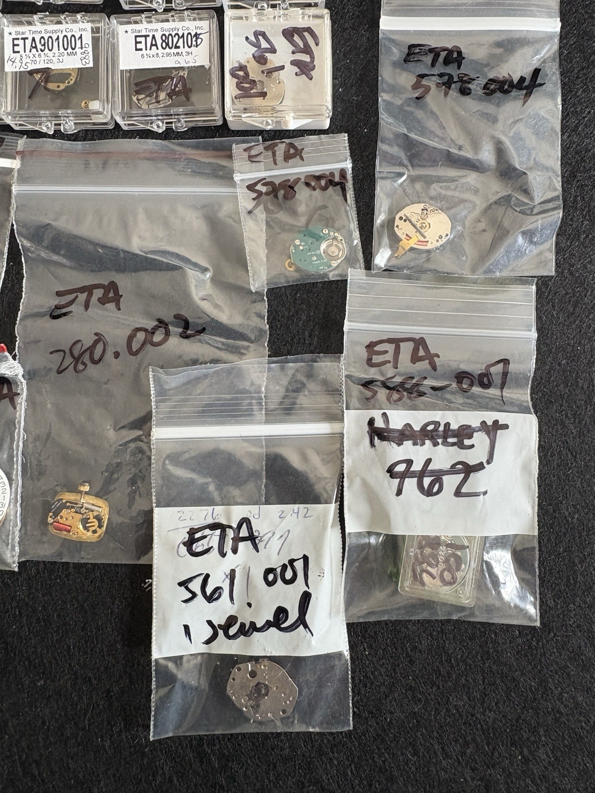 Bulk Lot 29 Vintage Swiss ETA Quartz Watch Movements Parts Repair Hobbyist Pack