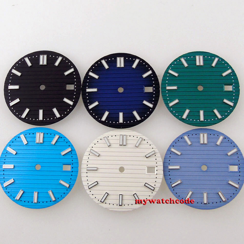 29.6MM black dial Green dial Roman marks for MOD Dial NH35 NH36 7S26 movement