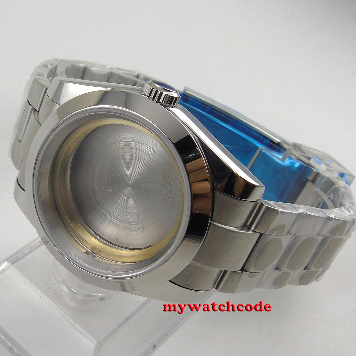 Polished 36mm Steel Sapphire Glass Watch Case Fit ETA 2824 2836 8215 MOVEMENT