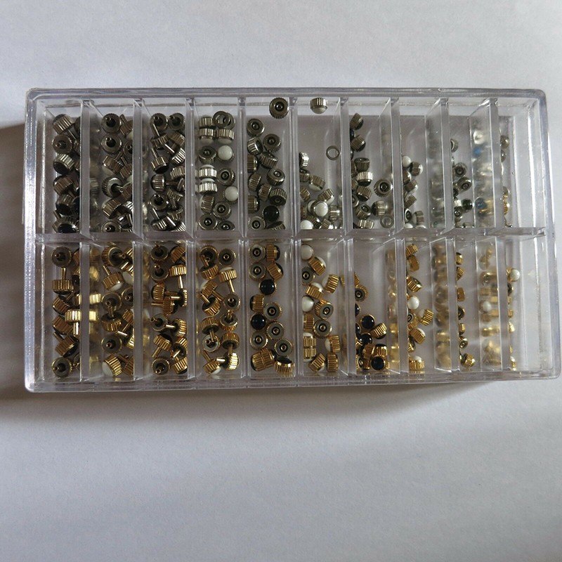 360Pack Copper Quartz Mechanical Watch Crown Assortment Watchmaker Repair Kit F