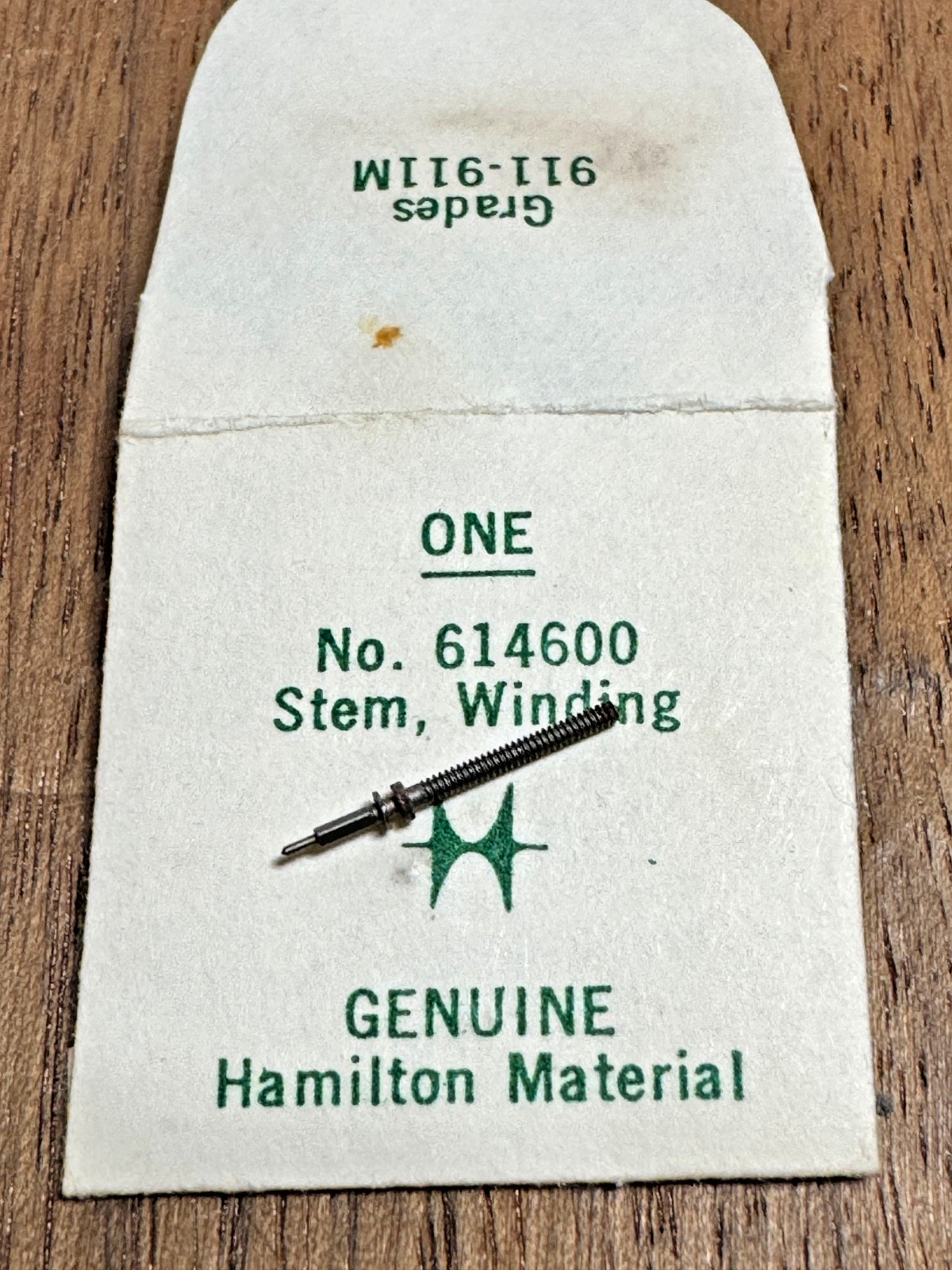 LOT X 2 Hamilton Original # 614600 Brand New Winding Stem Grades 911-911m NOS