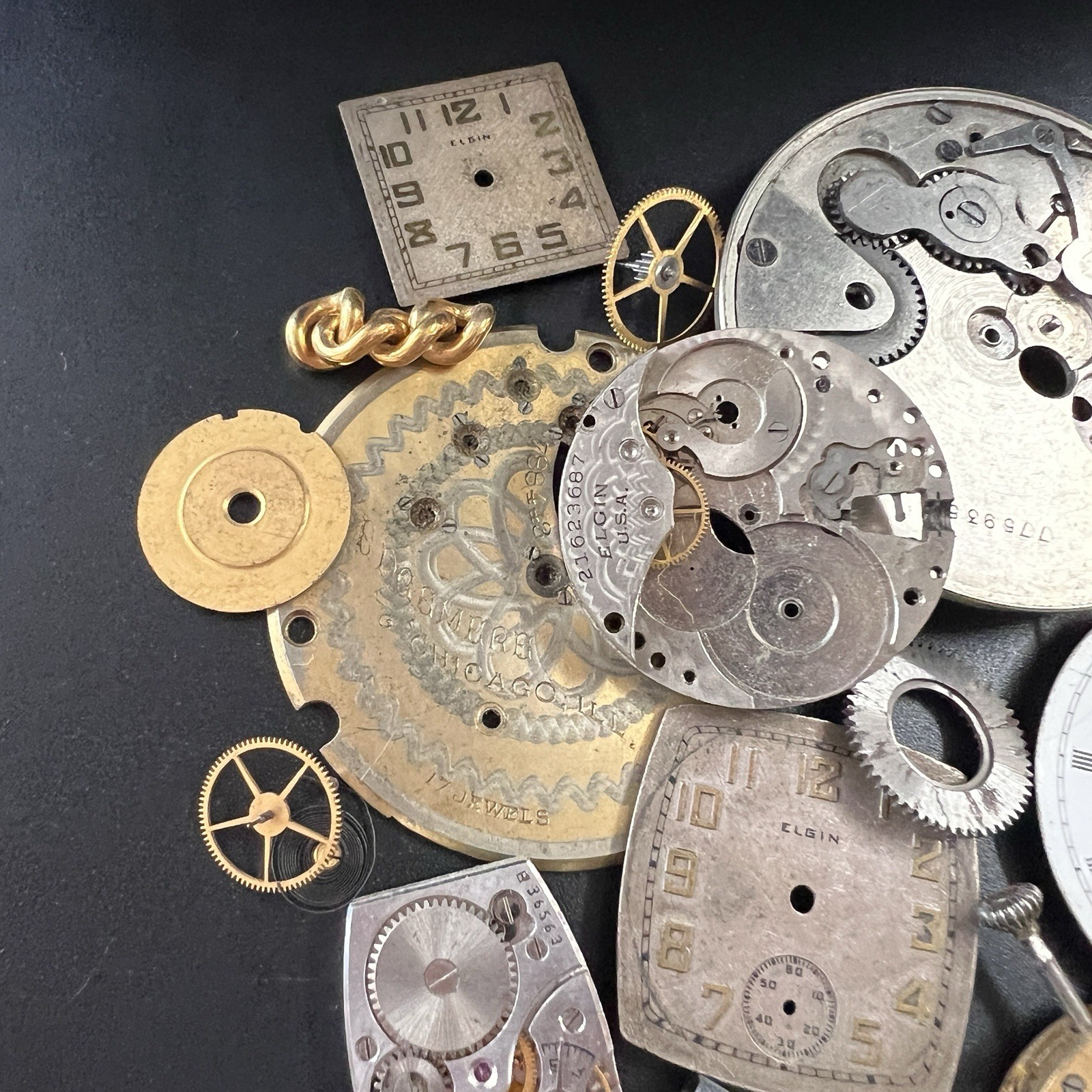 Vintage Mixed Watch Clock Gears Parts 100g Lot Steampunk Gothic Craft Jewelry L2