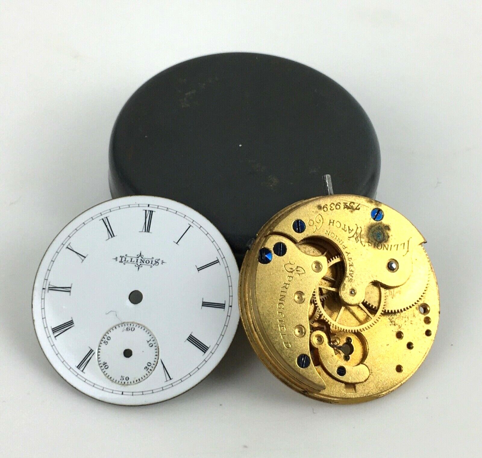 1890 Illinois Springfield Pocket Watch 6s Movement Face Tin Parts Repair Antique