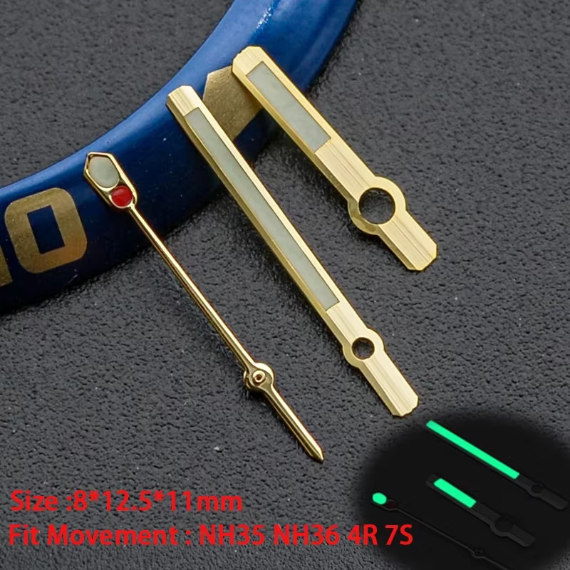 Watch Hands C3 Luminous for SKX007 SKX009 6105 PROSPEX Fit NH35/NH36 4R36 7S26 M