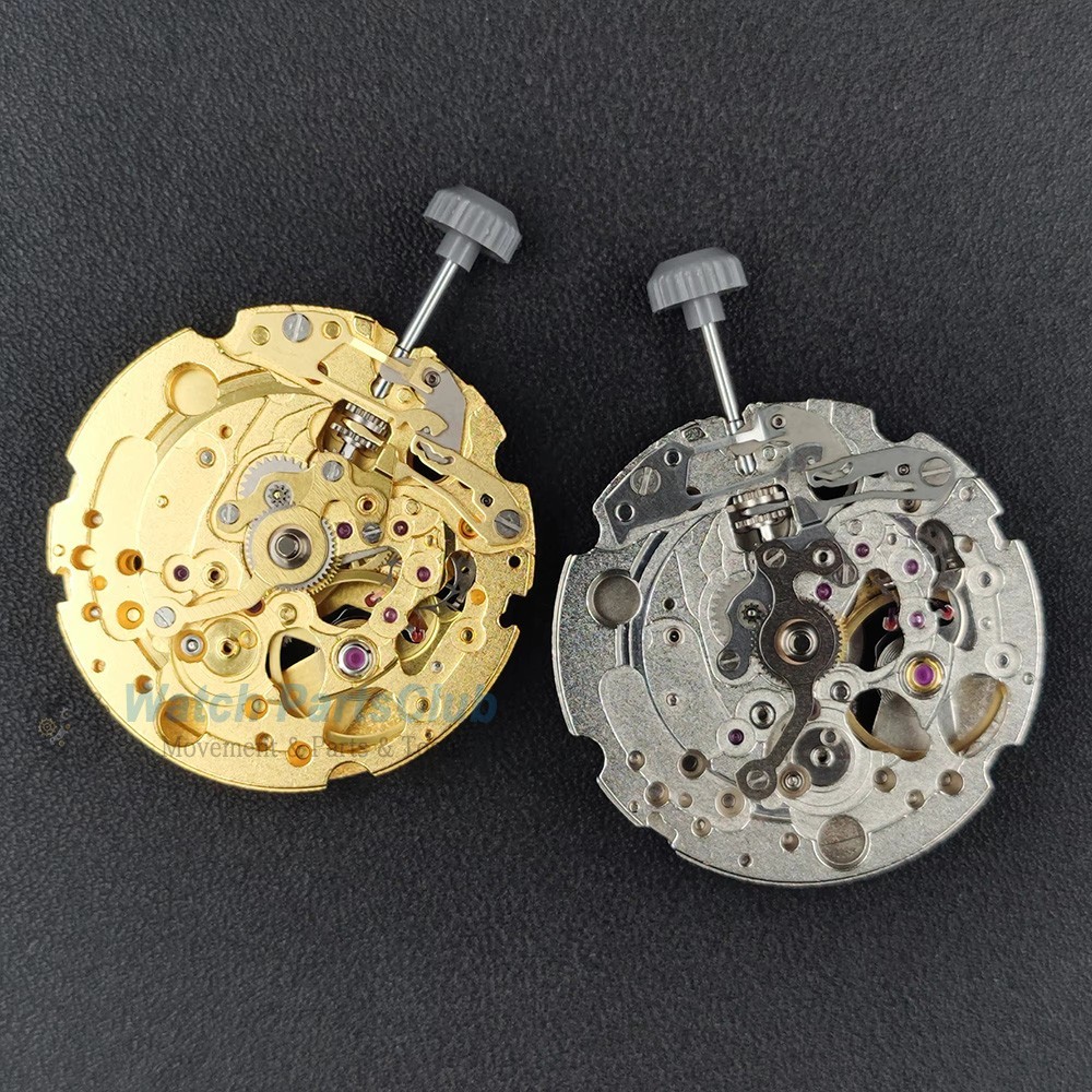 Miyota 82S5 Skeleton Automatic Movement 21 Jewels Gold Silver High Accuracy