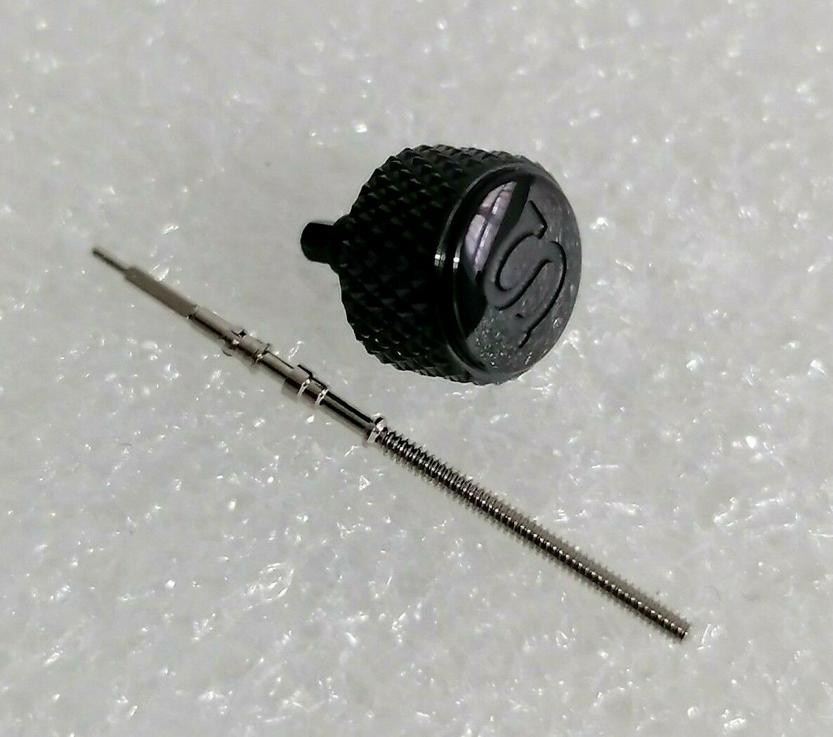 ⚫ BLACK KNURLED S CROWN AND STEM FOR SEIKO SKX007 SKX009 DIVER WATCH NH35 NH36