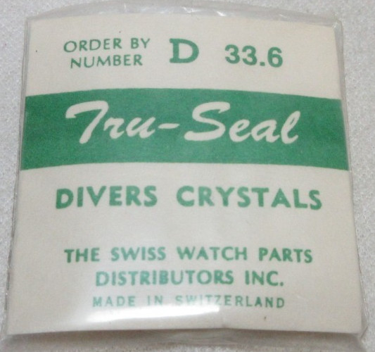 TRU SEAL DIVERS ROUND WATCH CRYSTAL D 33.6 WATERPROOF REPLACEMENT PART #455