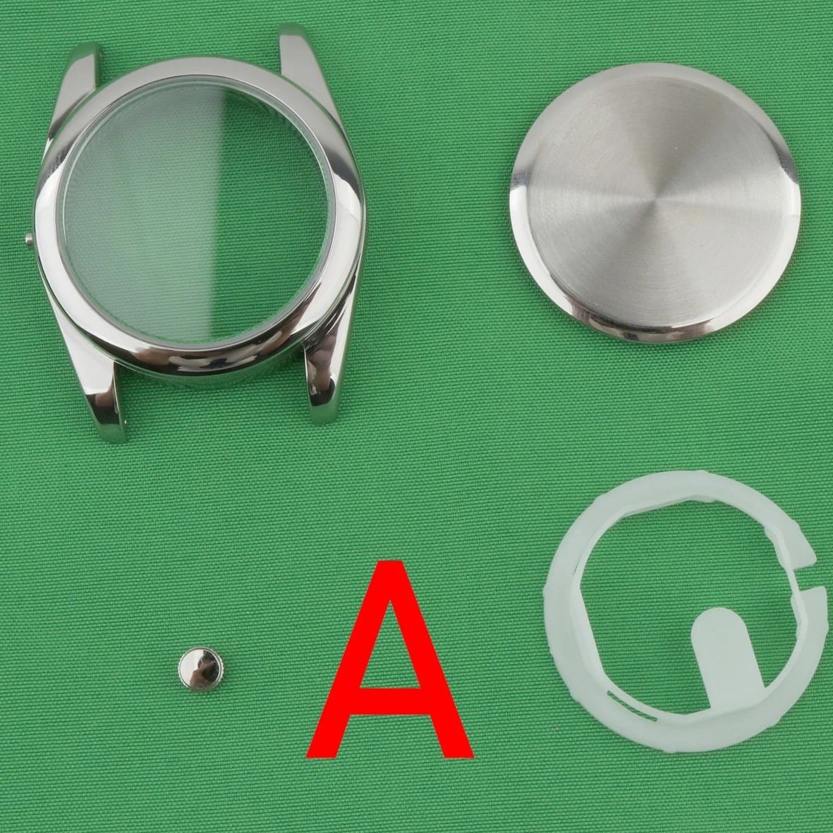 Waterproof Watch Case for VH31A VH60 VH61 VH64 Movement Metal 37mm Silver