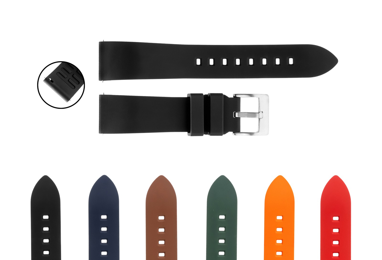 18-19-20-21-22-23-24mm FKM Rubber Quick Release Watch Band Strap For Citizen