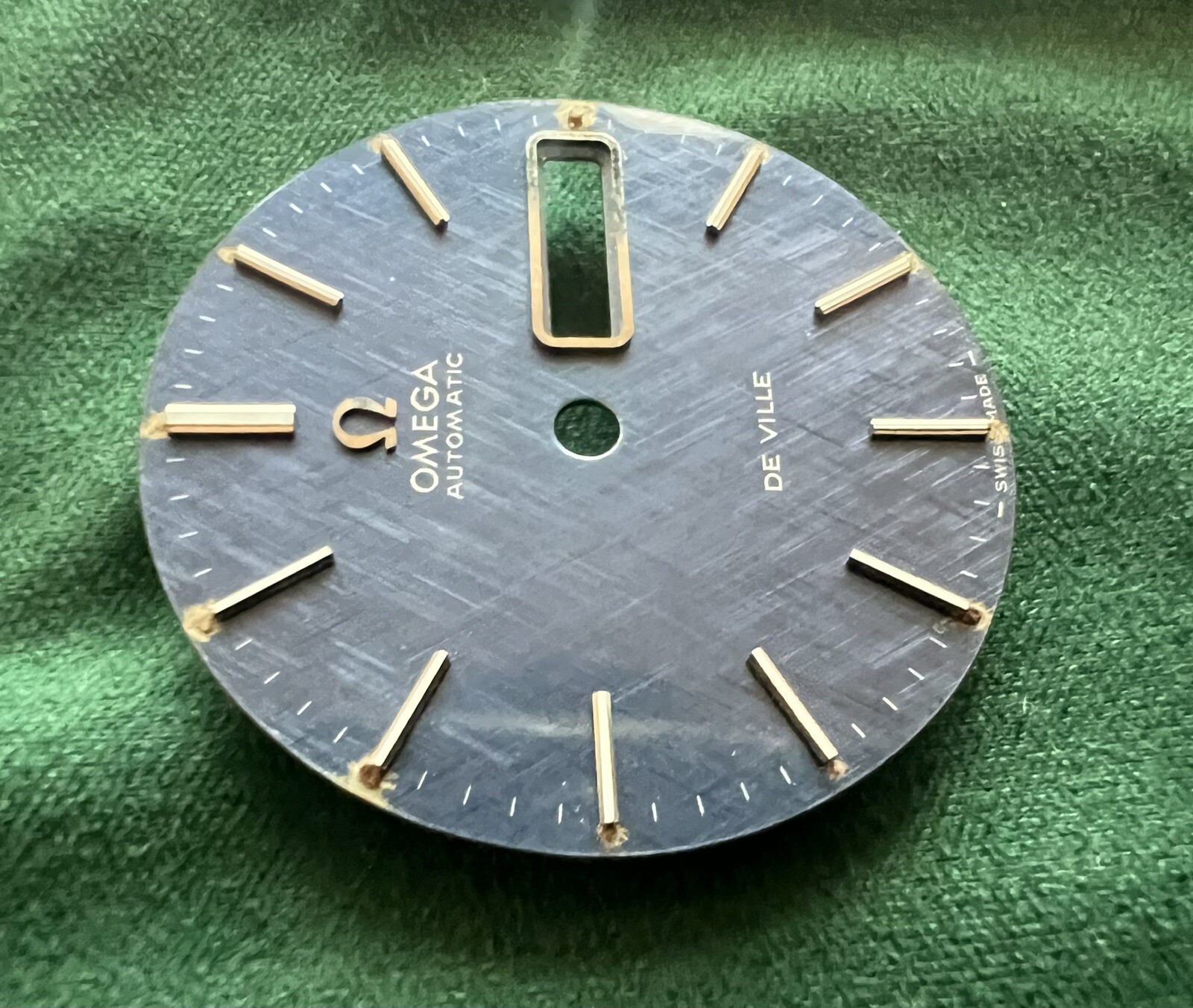Authentic Omega De Ville Automatic Day Date Vintage Blue Linen Dial – OC#323