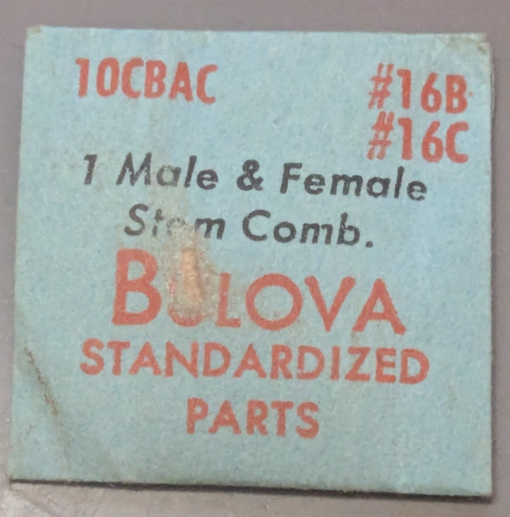NOS Genuine Bulova Cal. 10CBAC – Male & Female Stem Comb. #16B 16C Watch Part