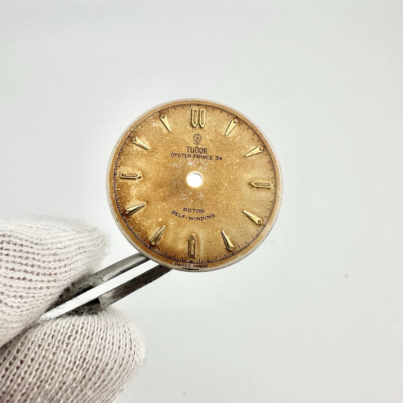 RARE 1950s Tudor Rose Tritium Patina Dial Ref. 7909 caliber 390 Oyster Prince