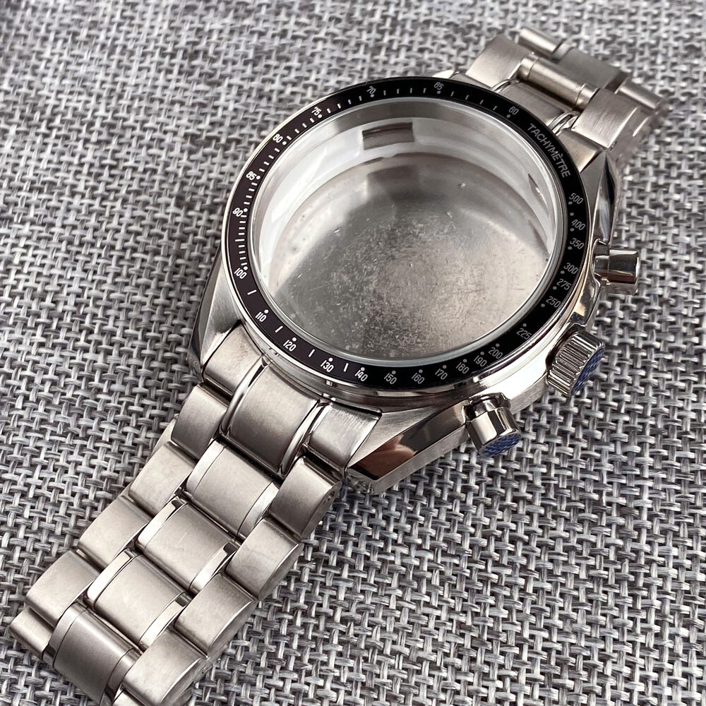 Sport 40mm Chronograph Multifunction Quartz Watch Case Dial Fit VK63 VK64 Movt