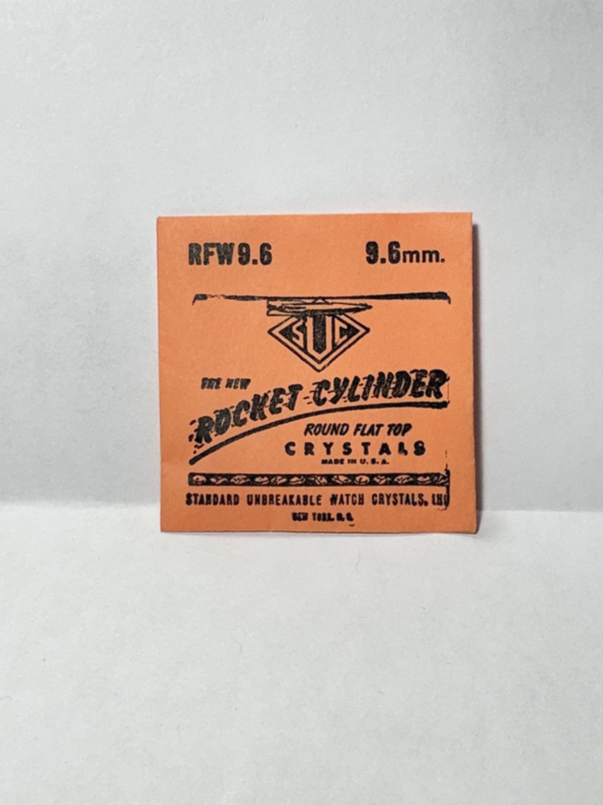 SUC Rocket Cylinder Round Flat Top Watch Crystal RFW9.6, 9.6mm, NOS
