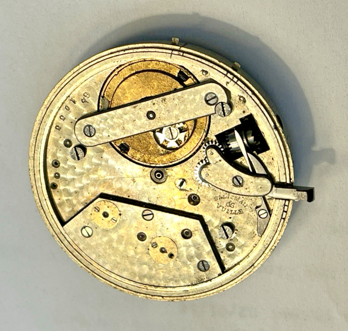 AUGUSTE SALTZMAN 45.22mm POCKET WATCH MOVEMENT RUNNING FREE SHIPPING