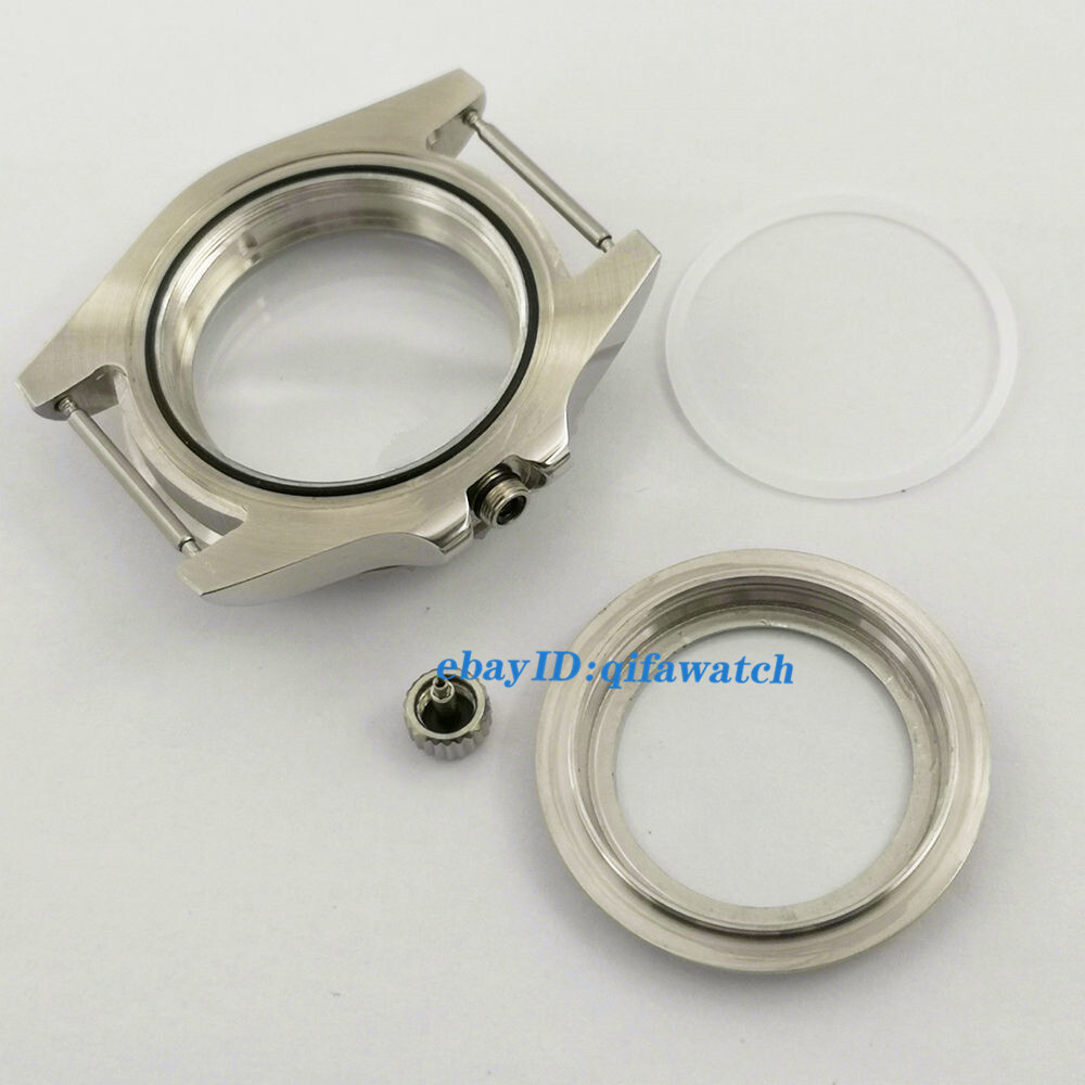 40mm Sapphire glass Watch Case red blue GMT Ceramics Bezel Fit NH34 NH35 NH36