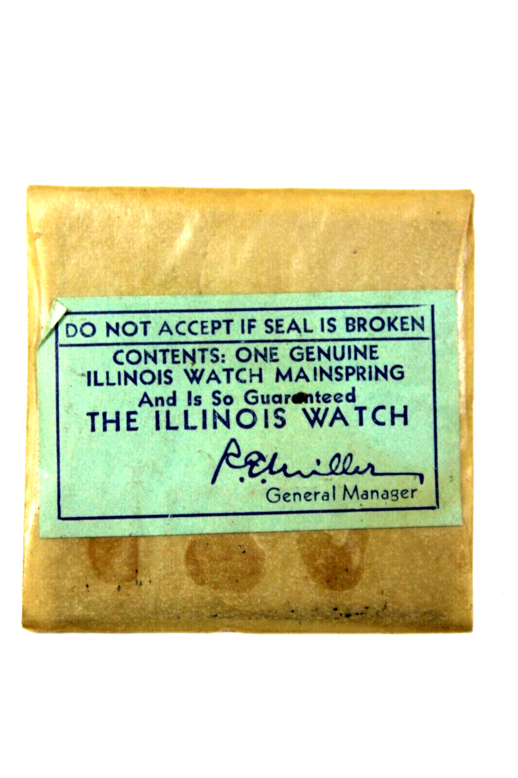ILLINOIS WATCH 21/0 Size No. 47389 Mainspring – Springfield, Illinois