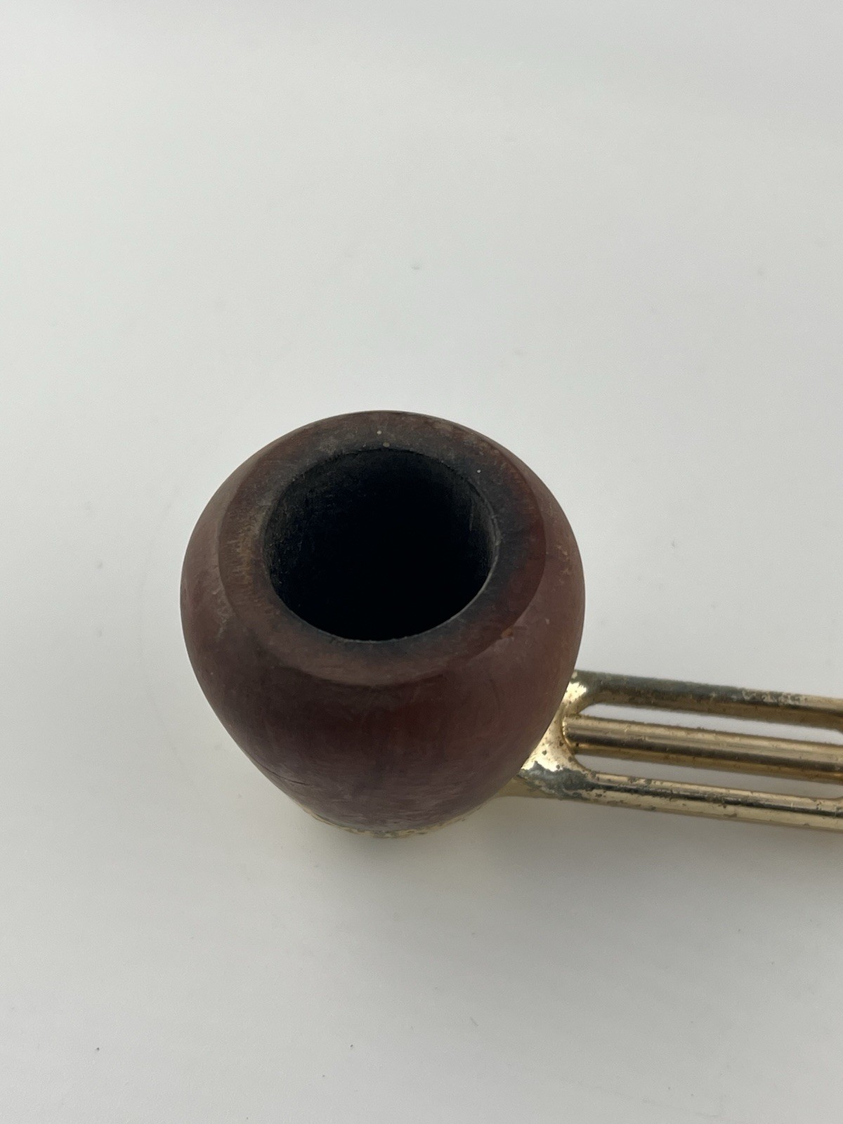 Vintage Briar Tobacco Pipe Gold Tone Stem Repair Project Parts
