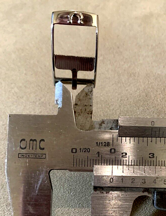 OMEGA Watch Buckle Clasp 14mm Silver Tone Polished Stainless Steel Unused NOS