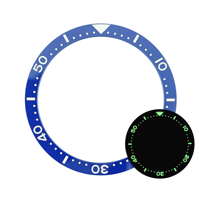 BGW9 C3 Lume Blue Flat 38mm Ceramic Bezel Insert for SKX007 Mod – Brand New
