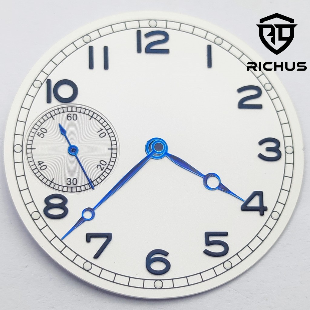 37mm Watch Dial With Hands Green Luminous Fit ETA6497 ST3600 Movement