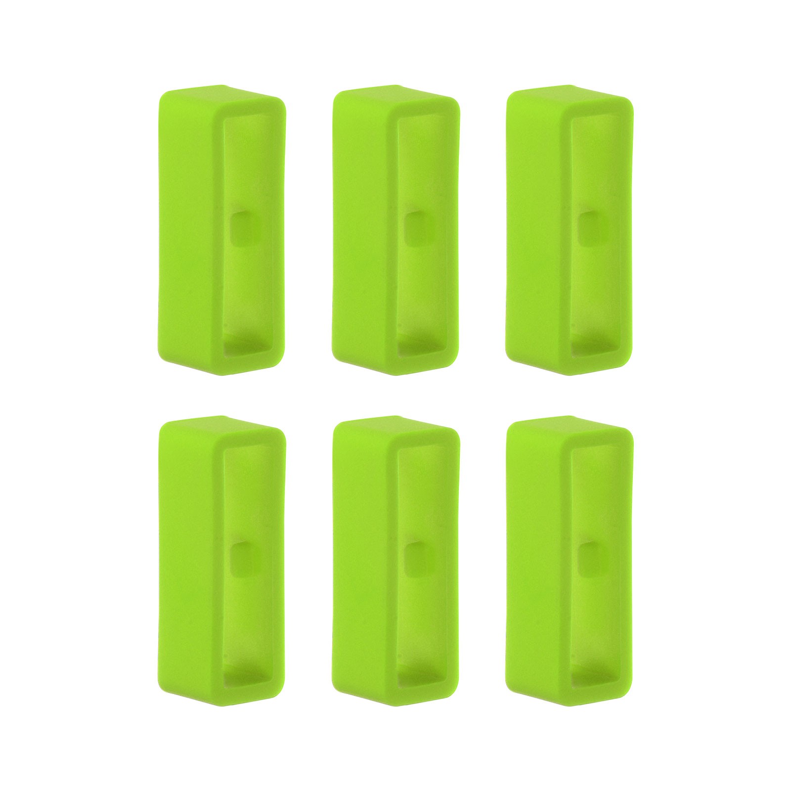 6pcs Watch Strap Loop Fastener Rings 20mm Rubber Watch Holder Keeper Green