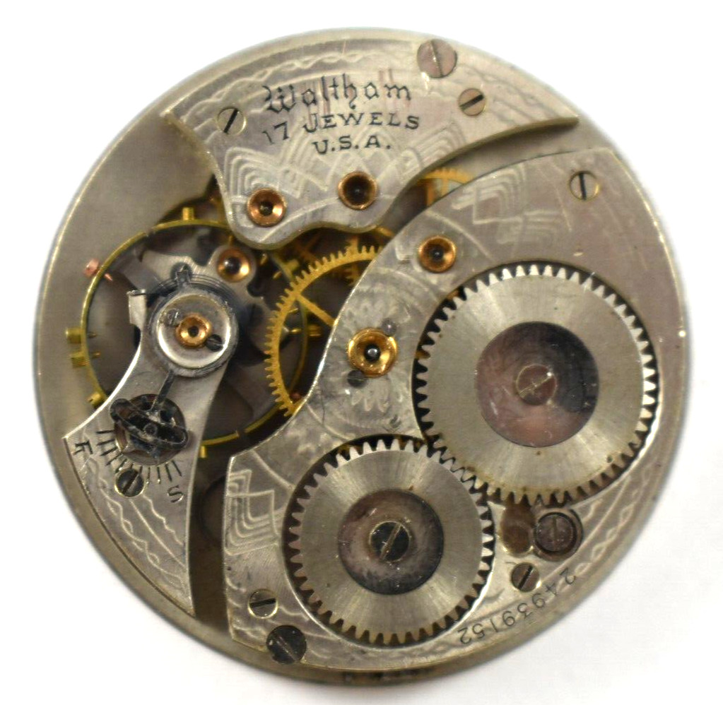 Vintage Waltham Grade 225 12s 17J OF Pocket Watch Movement lot.qk
