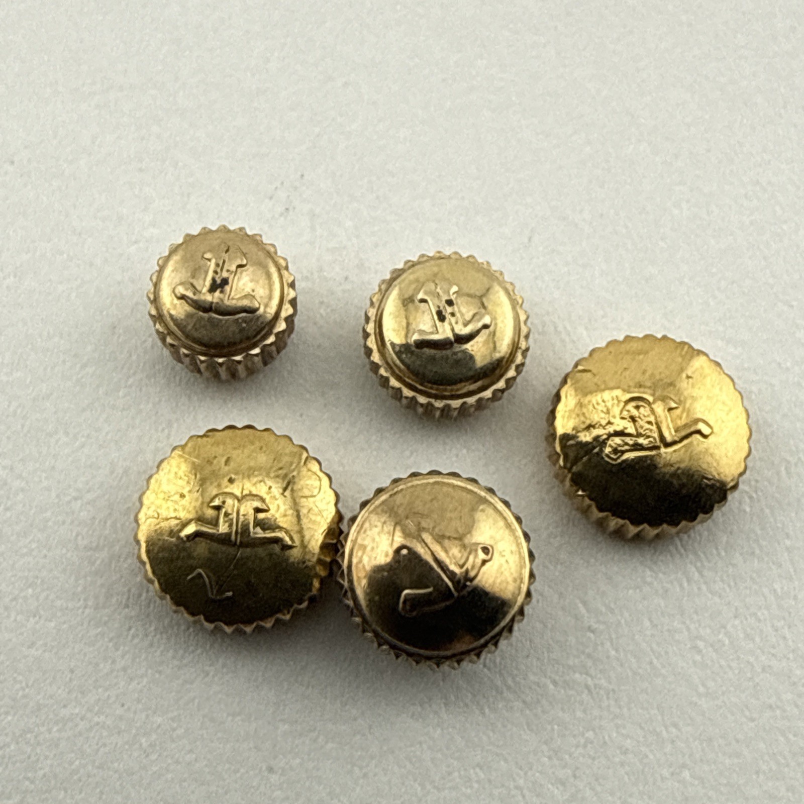 Jaeger LeCoultre Lot of 5 Vintage Gold Filled 1940s – 1960’s Watch Crowns