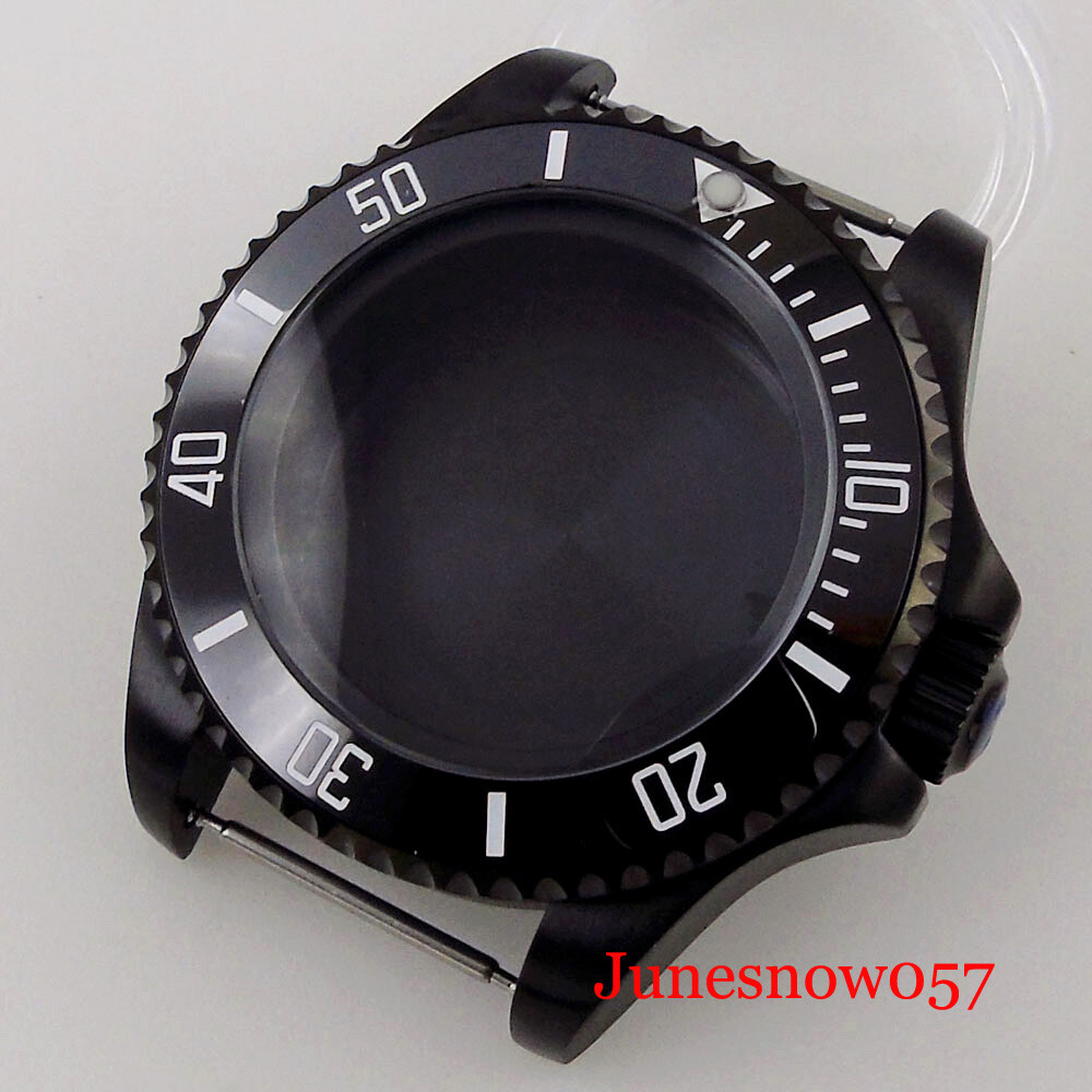 Black PVD Case Fit NH35 NH36 ETA2824 2836 MIYOTA 43MM Automatic Stainless Steel