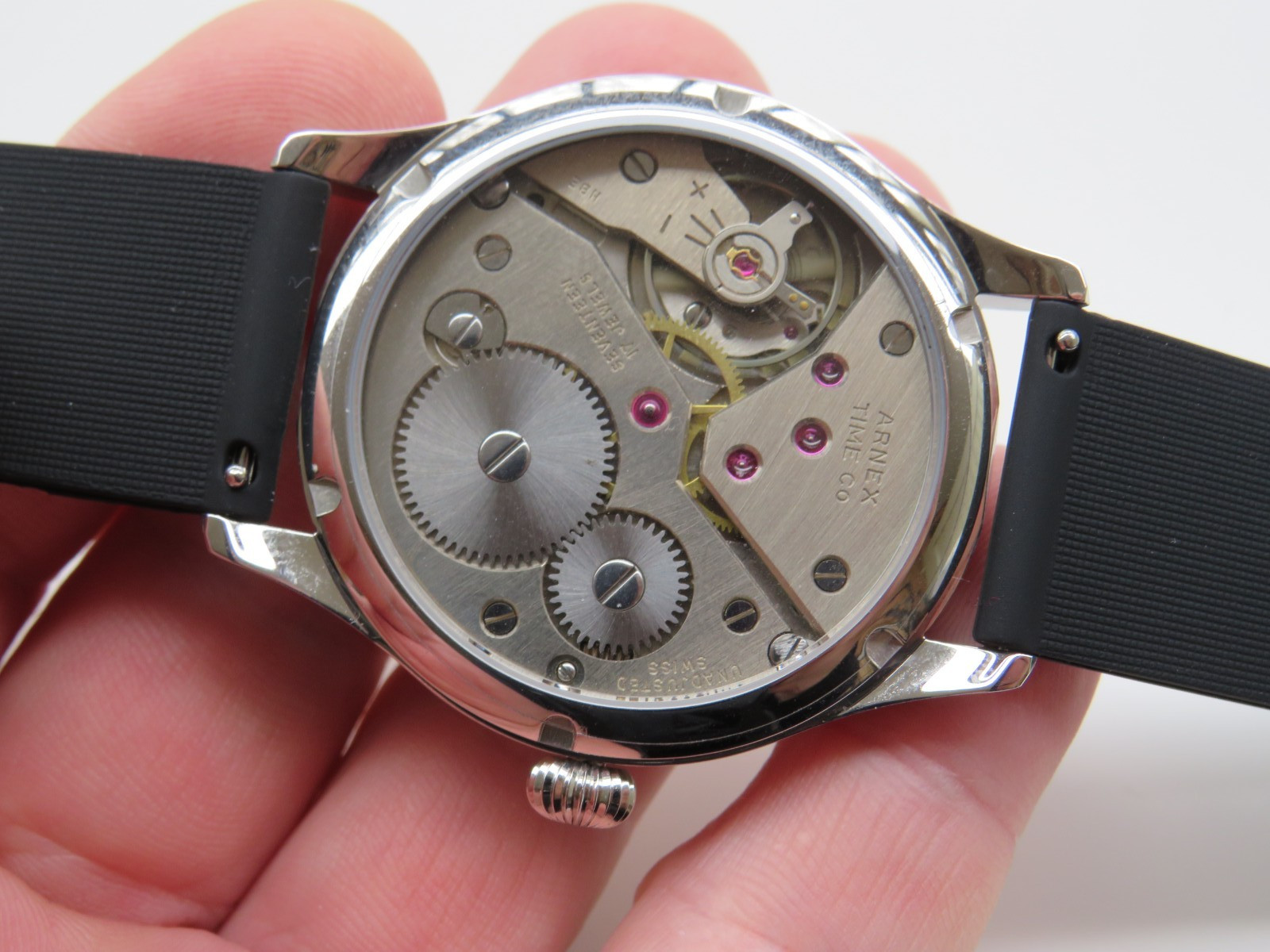 Custom made conversion men’s Arnex Pilot wristwatch Eta movement works well