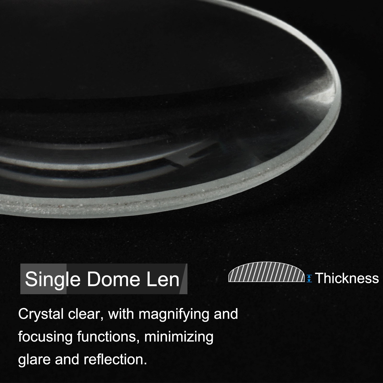 16pcs Watch Crystal Glass Lens 19.5mm Single Dome Round Glass Watch Face Crystal