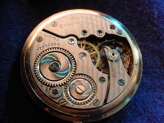 NEW YORK STANDARD 12 SIZE OPEN FACE GOLD FILLED WATCH–GREAT CASE!! #2411