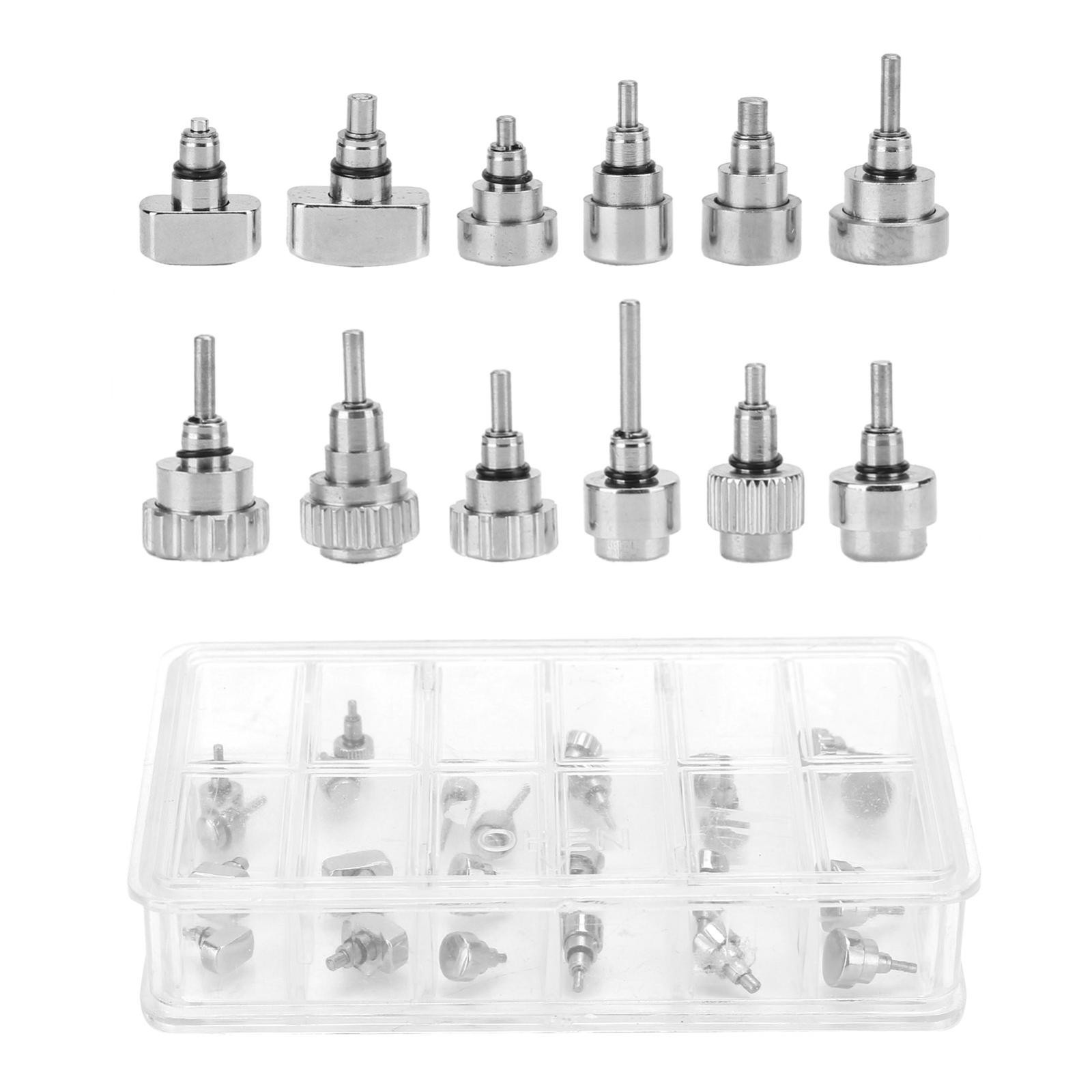 24Pcs Stainless Steel Watch Push Press Button Assortment Watchmaker Repair Kit F