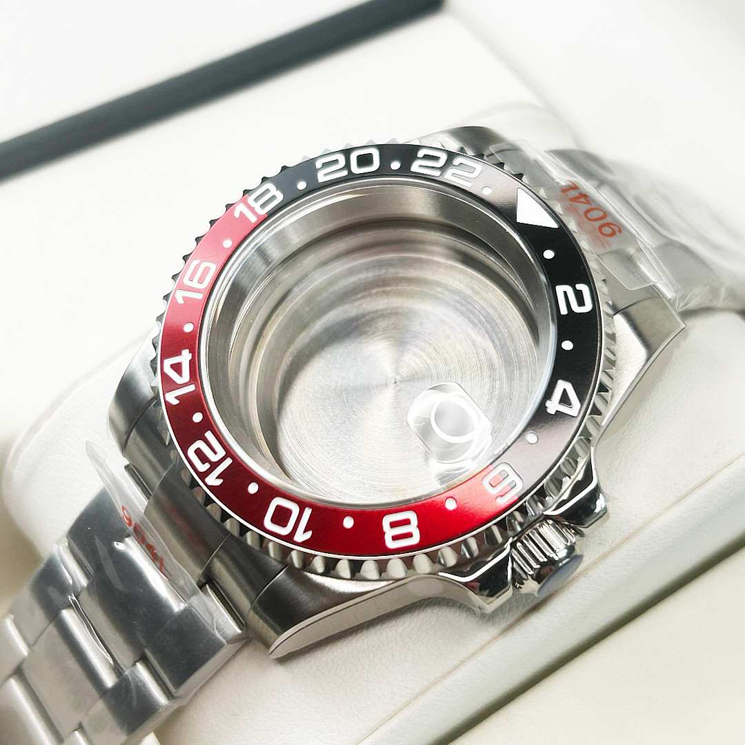 40MM Red Blue Black GMT Coke bezel 20ATM Sapphire Watch Case Fit NH34 NH35 NH36